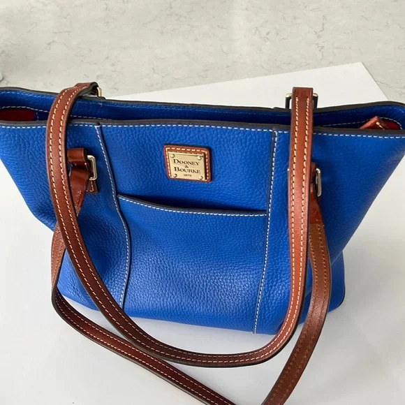 Dooney & Bourke | Bags | Dooney Bourke Blue Tan Pebble Grain  display picture 2